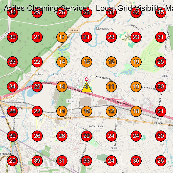 Aviles Cleaning Service GeoGrid visibility map for House Cleaning Service in Mahwah